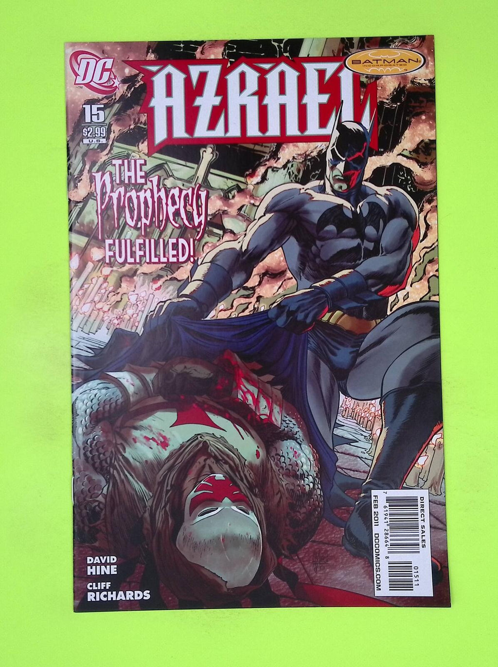 Azrael #15 Vol. 2 2011 DC Comics Mid Grade Comic Book K39-31