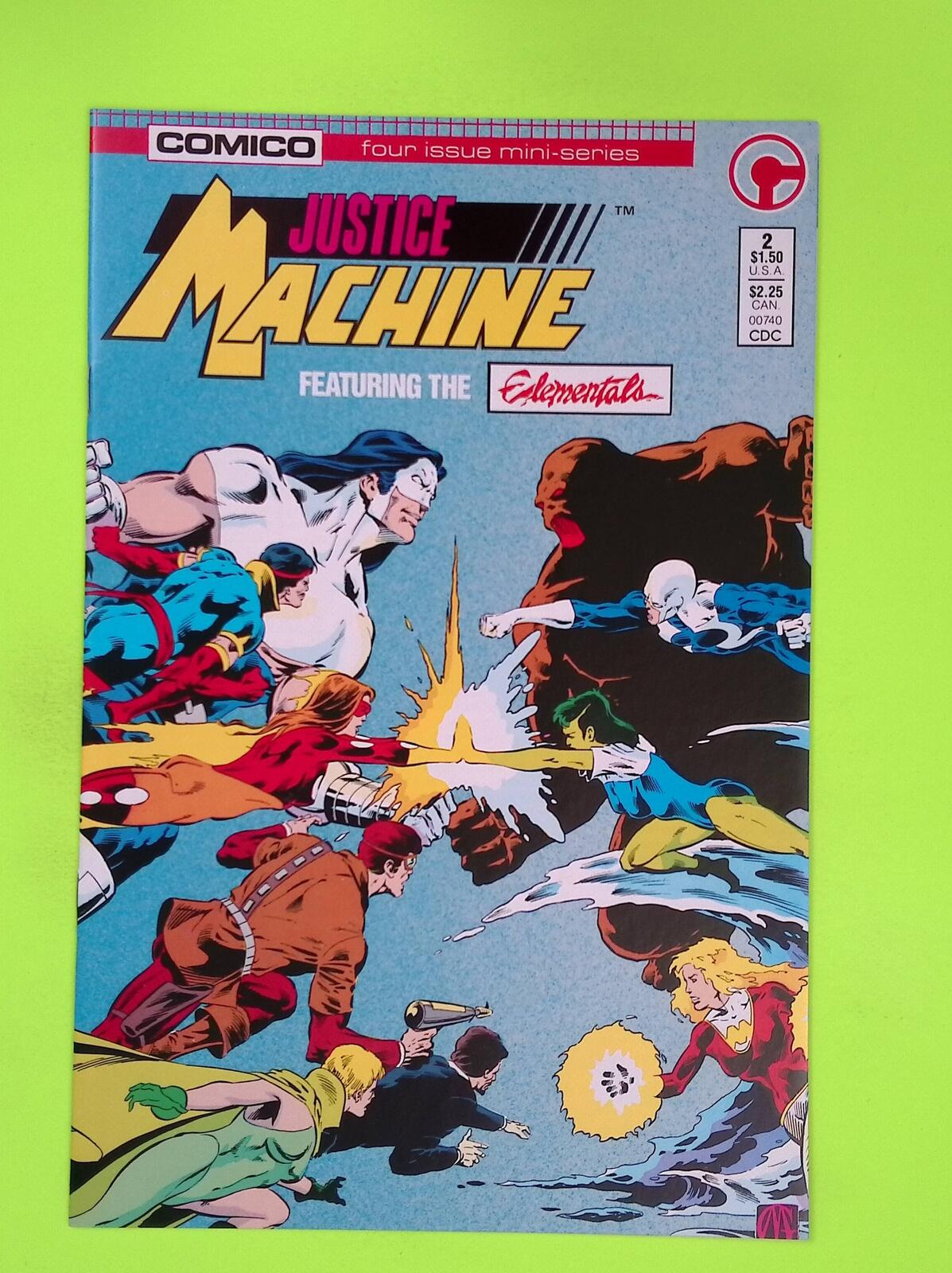 Justice Machine featuring the Elementals #2 1986 Comico Mid Grade L89-163