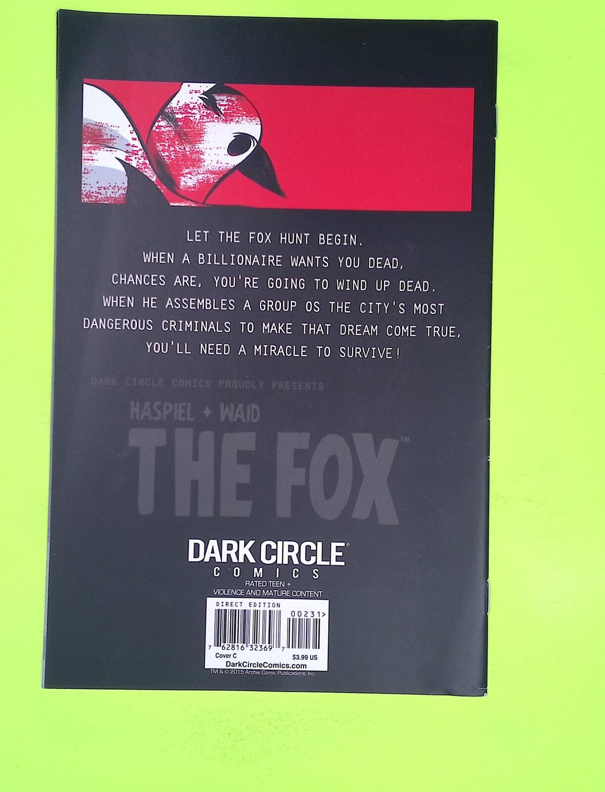 Fox #2c Vol. 2 Dark Circle Comics Variant High Grade Comic Book K99-19