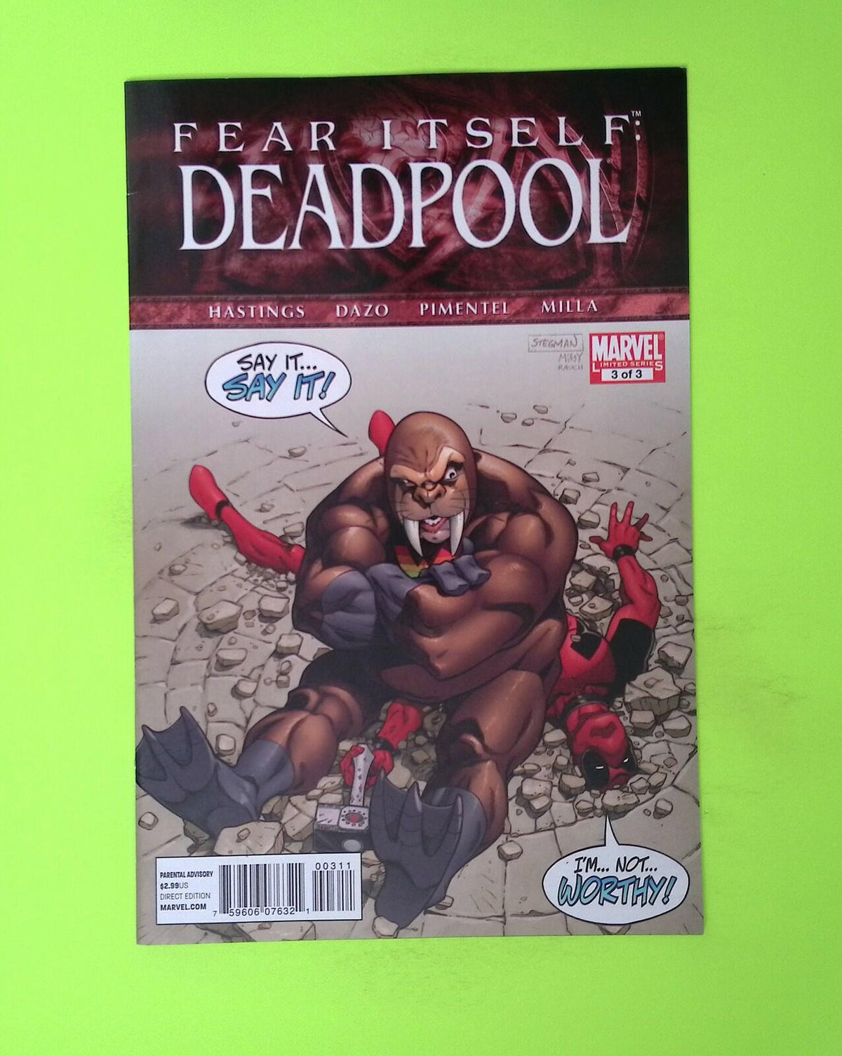 Fear Itself Deadpool #3 2011 Marvel Comics 8.0 Comic Book X188-175