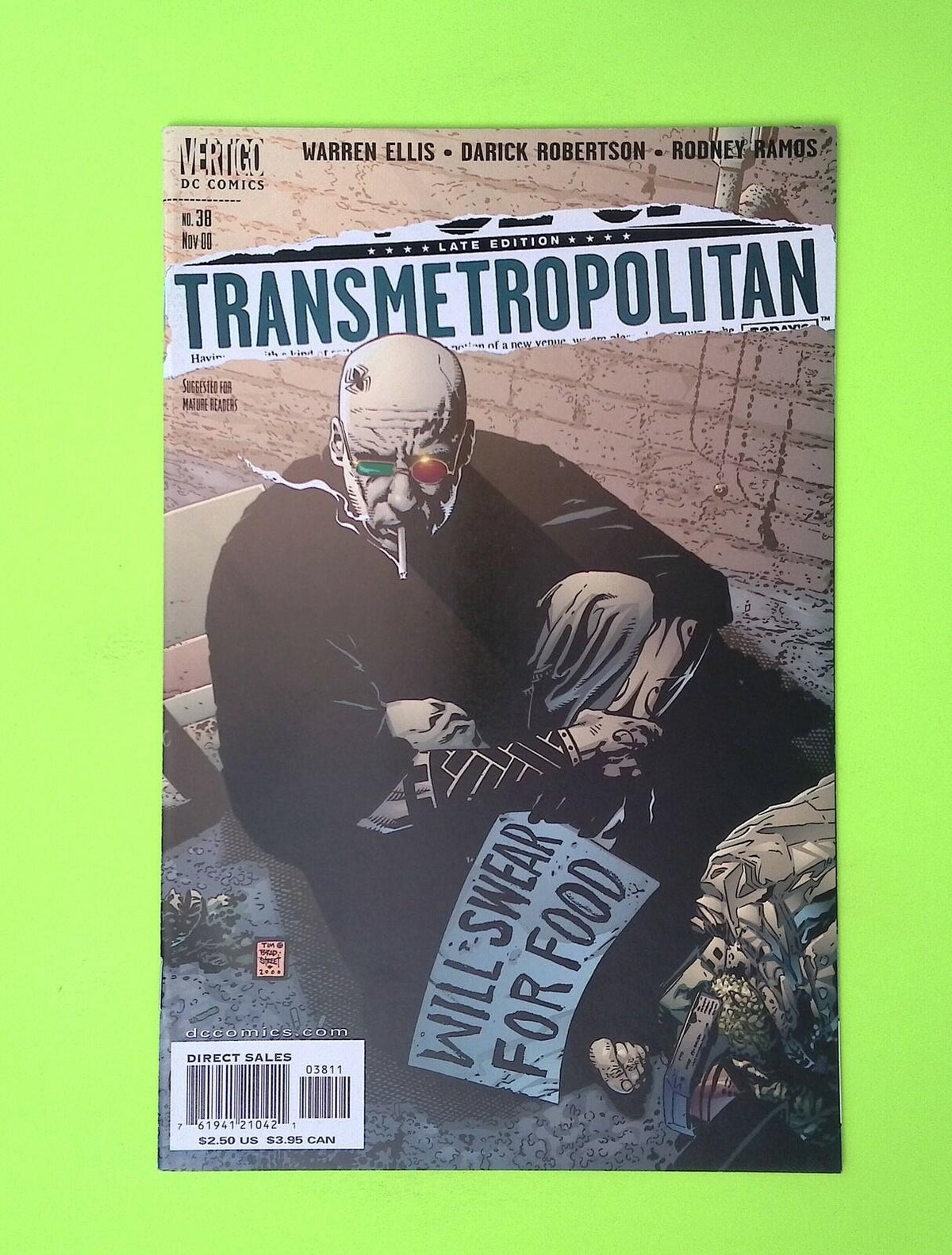 Transmetropolitan #38 2000 Vertigo High Grade Comic Book X110-7