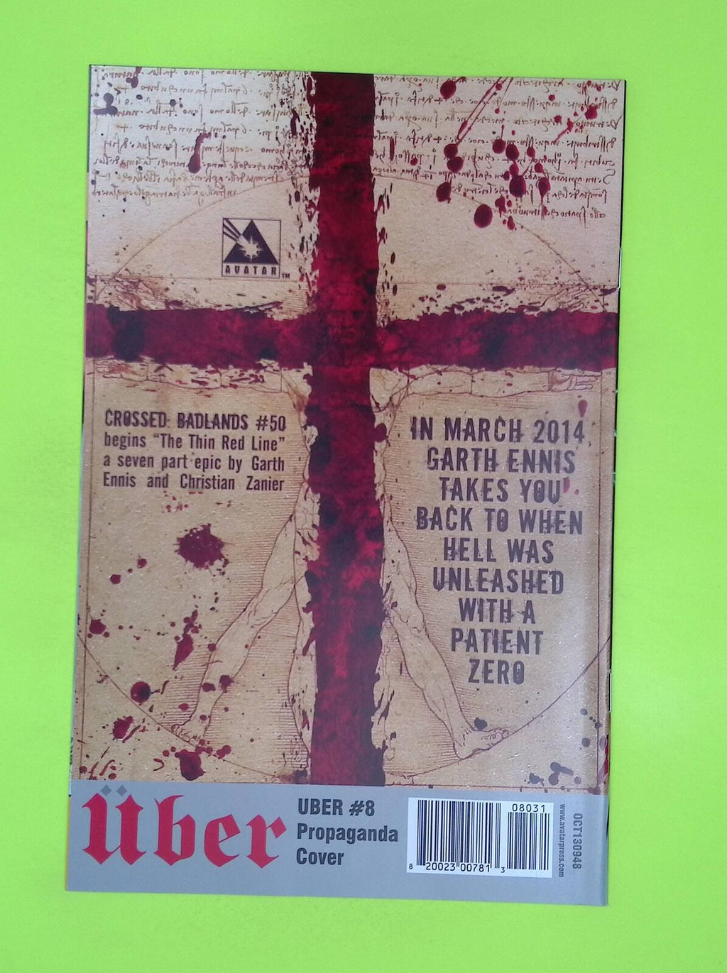 Uber #8c 2013 Avatar Press Variant 8.0 Comic Book L73-241