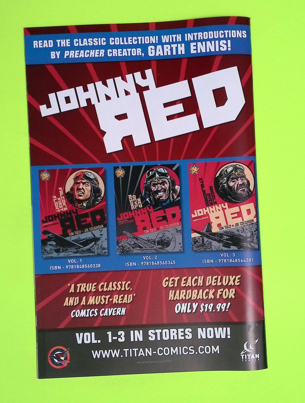 Johnny Red #3b Titan Comics Variant 8.0 Comic Book J48-72