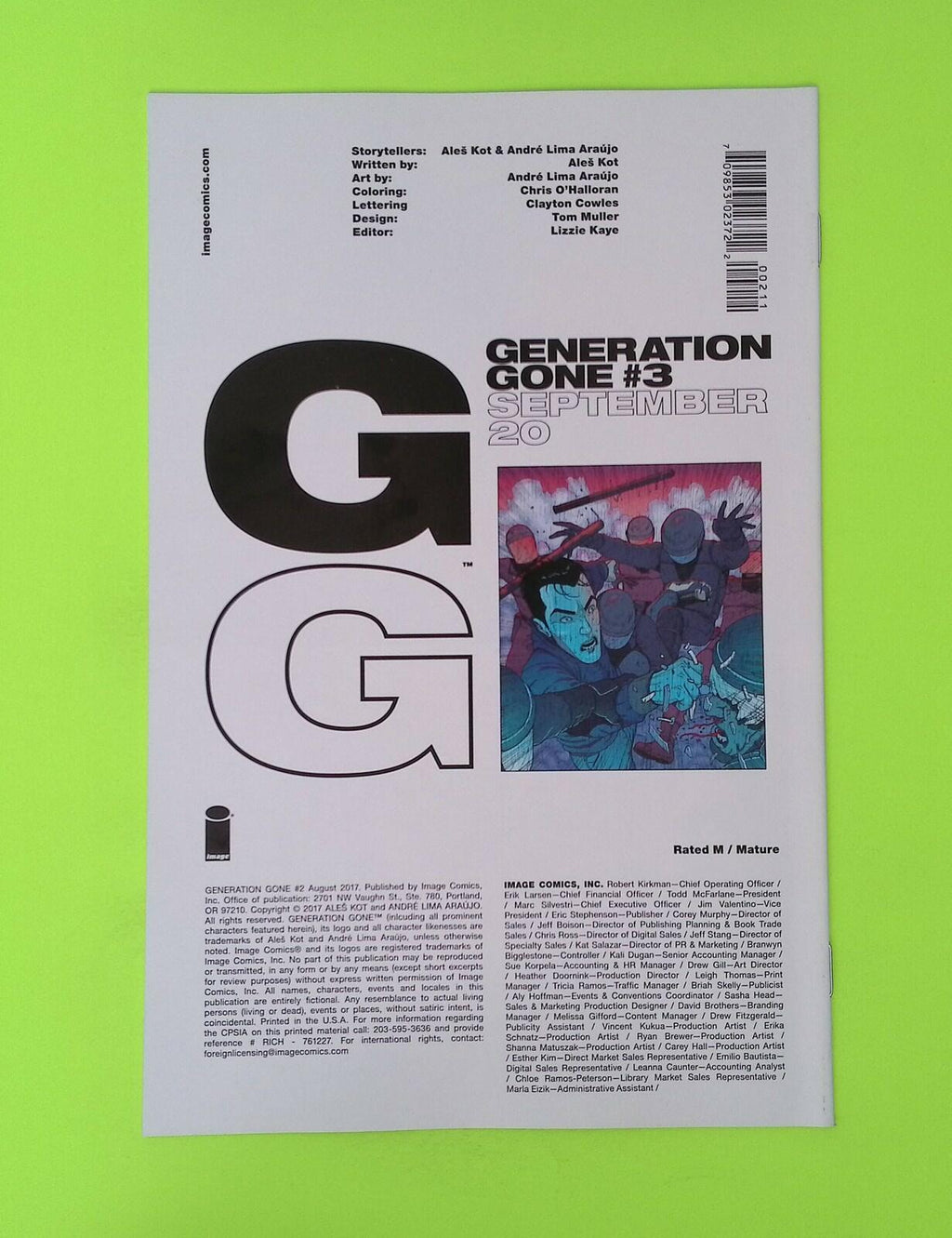 Generation Gone #2 2017 Image Comics 8.0 Comic Book W156-213