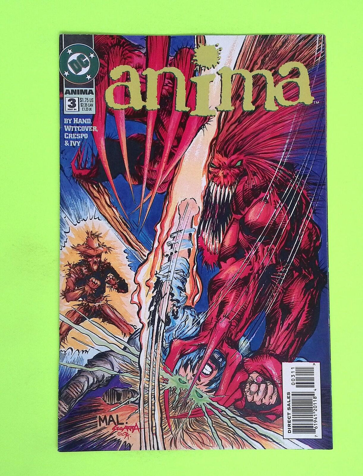 Anima #3 1994 DC Comics 8.0 Comic Book M65-60
