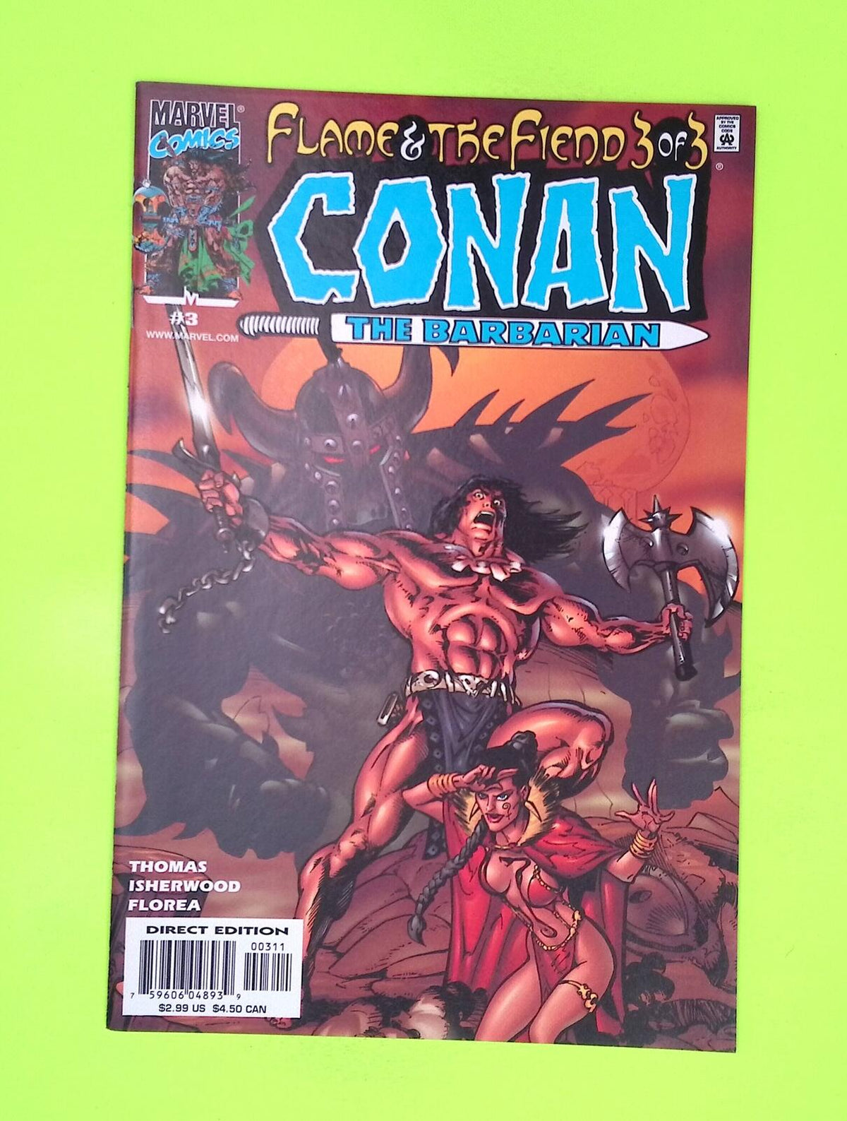 Conan Flame and The Fiend #3 2000 Marvel Comics High Grade Comic Book A77-122
