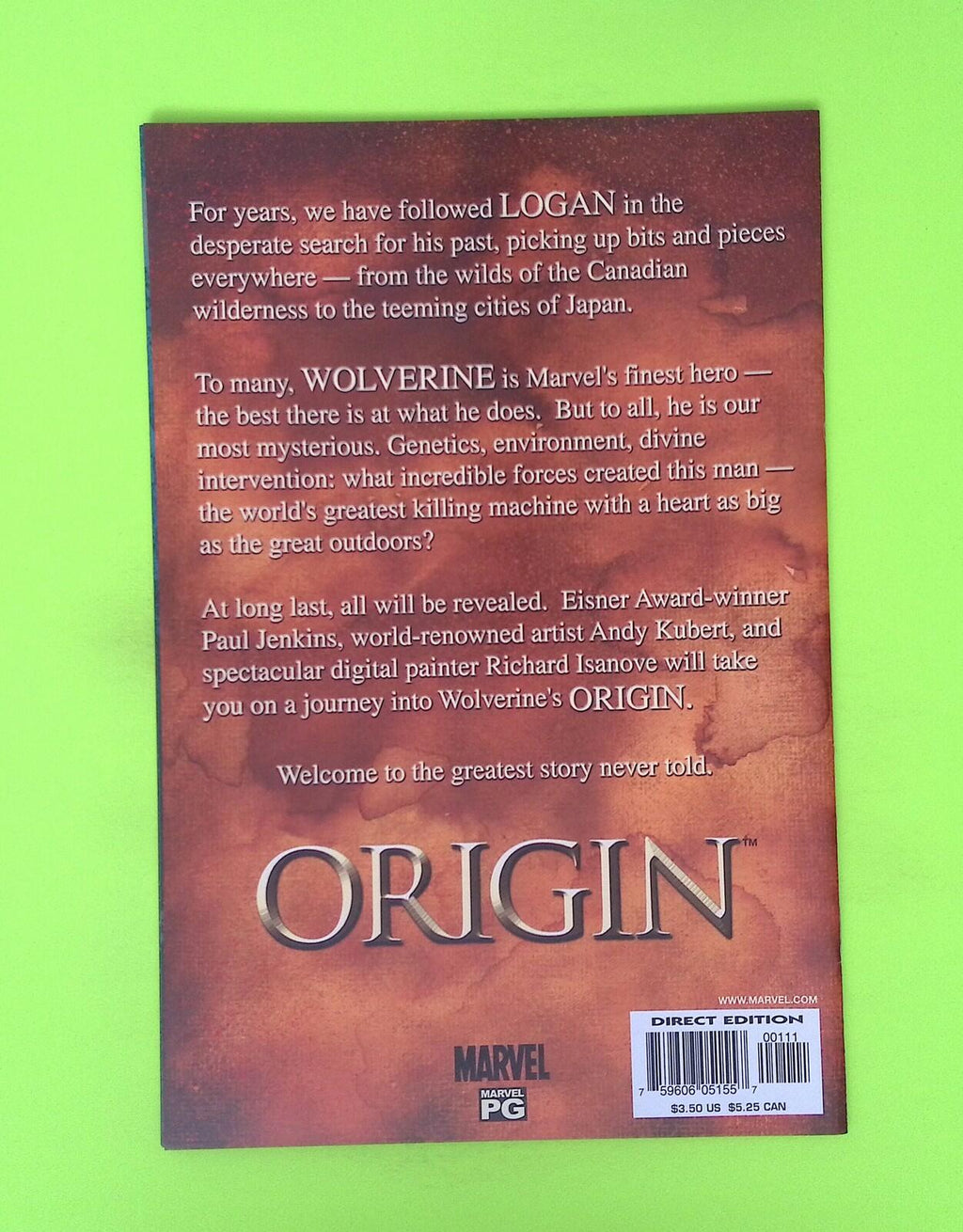 Origin #1 2001 Marvel Comics 1st App High Grade Comic Book X178-189
