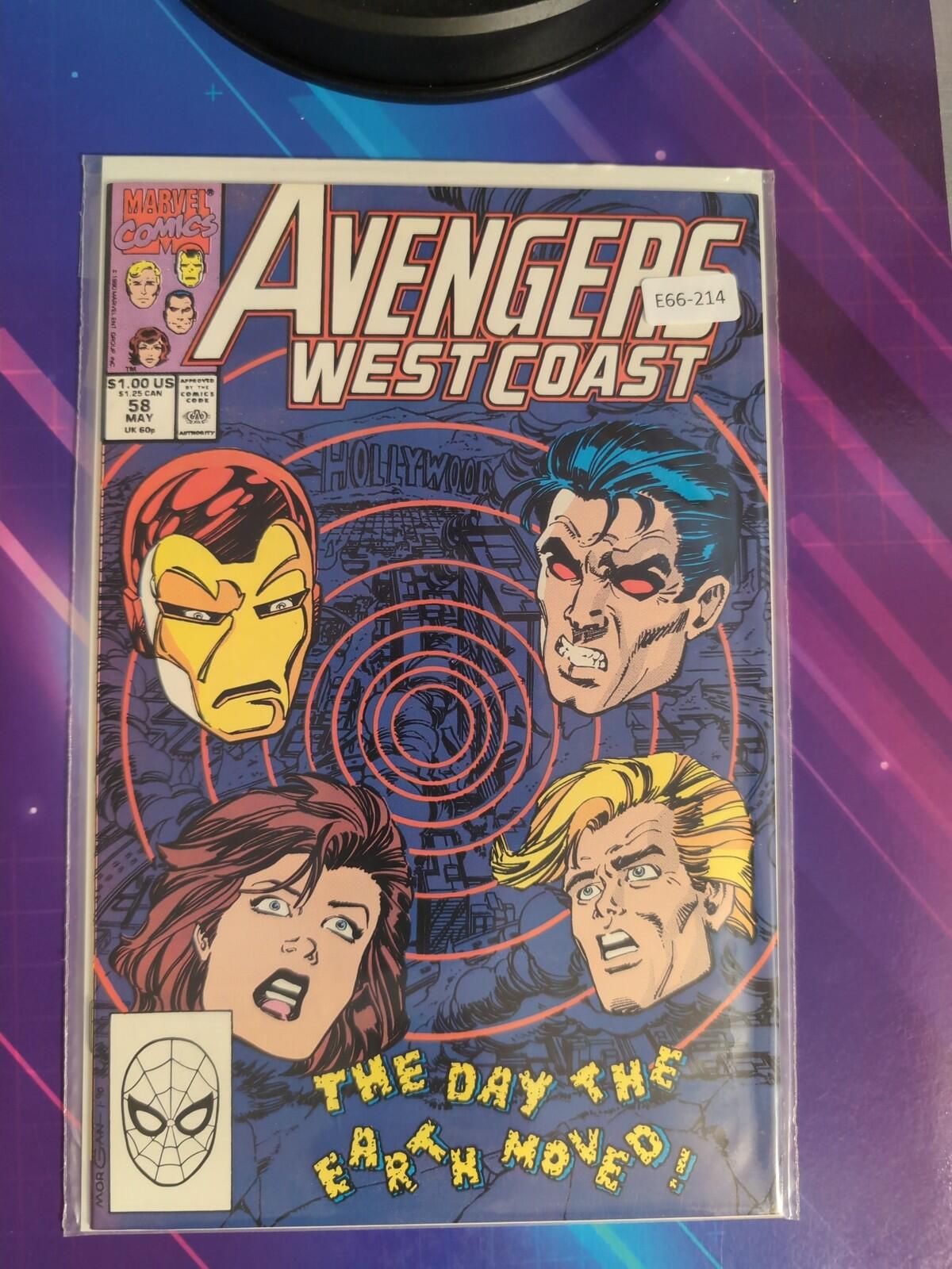AVENGERS WEST COAST #58 HIGH GRADE MARVEL COMIC BOOK E66-214