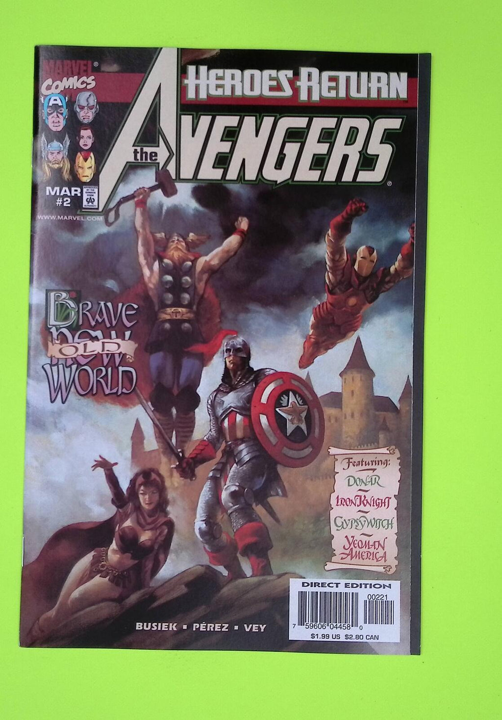 Avengers #2b Vol. 3 1998 Marvel Comics Variant 8.0 Comic Book K24-89
