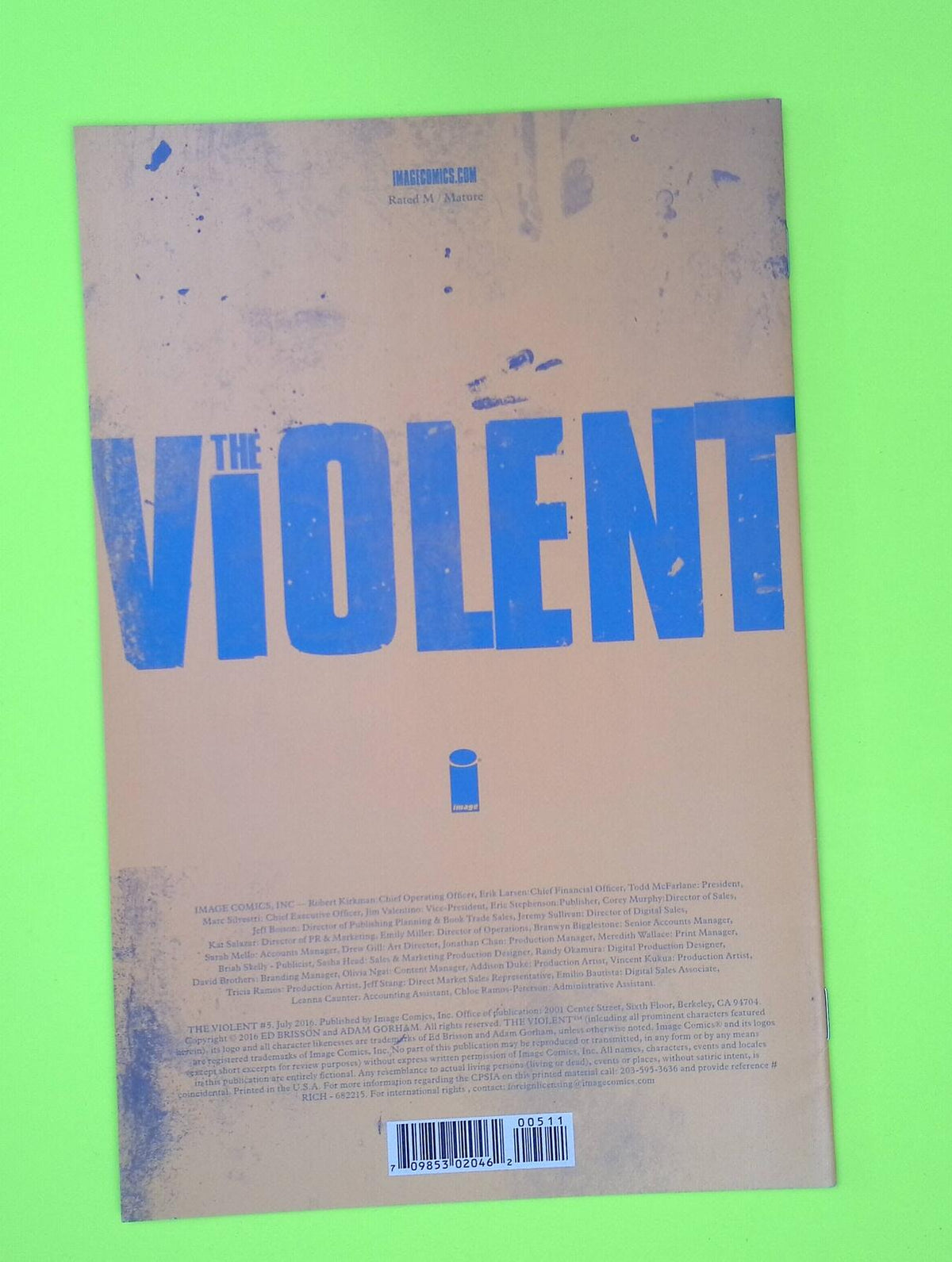The Violent #5 2016 Image Comics High Grade Comic Book A23-113