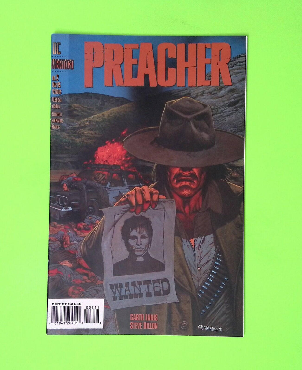 Preacher #2 1995 Vertigo 1st App High Grade Comic Book B49-215