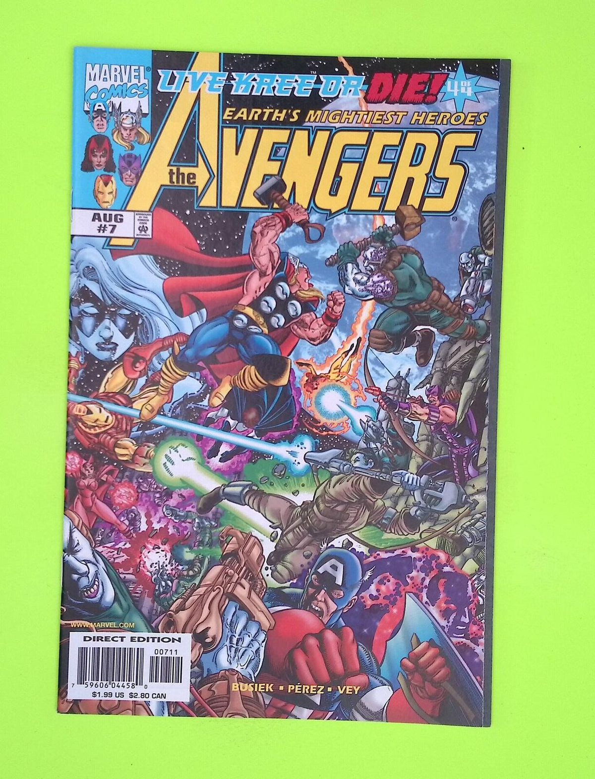 Avengers #7 Vol. 3 1998 Marvel Comics 8.0 Comic Book A50-199