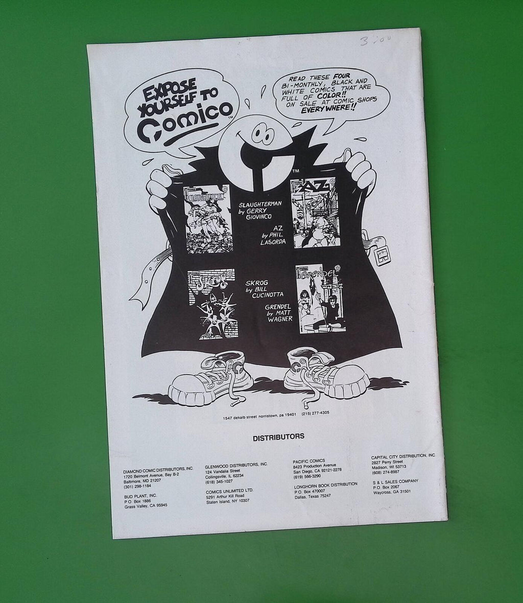 SLAUGHTERMAN #1 7.0 COMICO COMIC BOOK H39-112