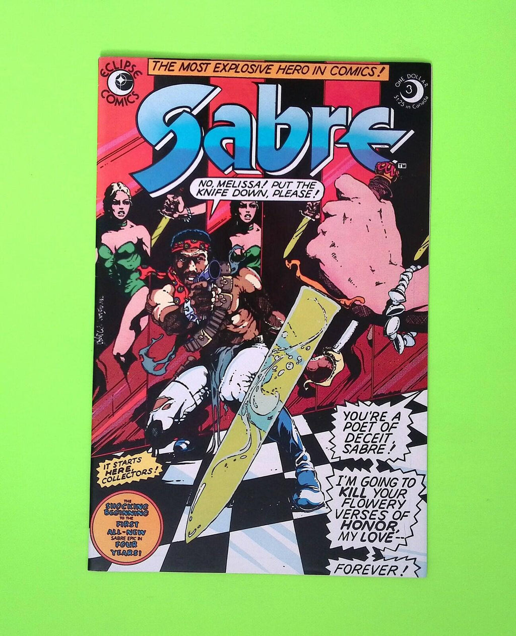 Sabre #3 1982 Eclipse Comics Higher Grade Comic Book W308-68