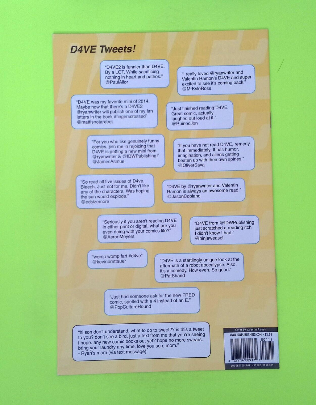 D4VE2 #1 2015 IDW Publishing High Grade Comic Book W216-51