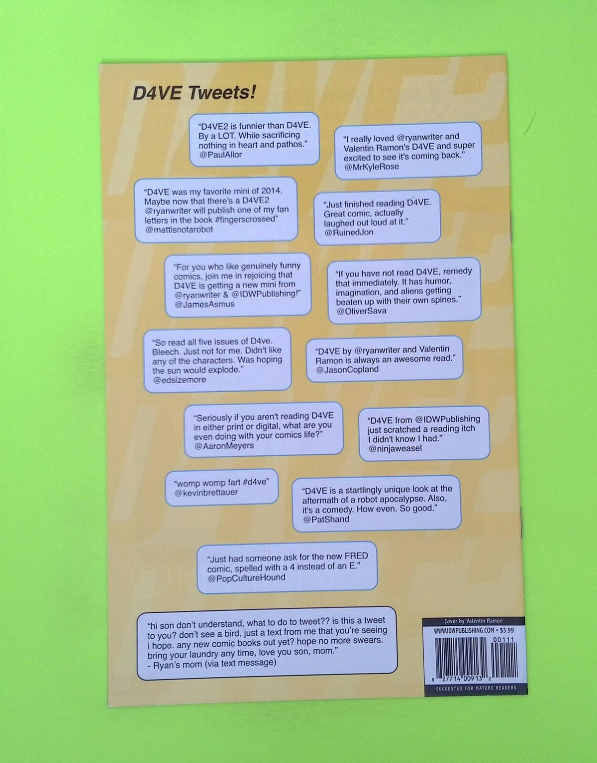 D4VE2 #1 2015 IDW Publishing High Grade Comic Book W216-51