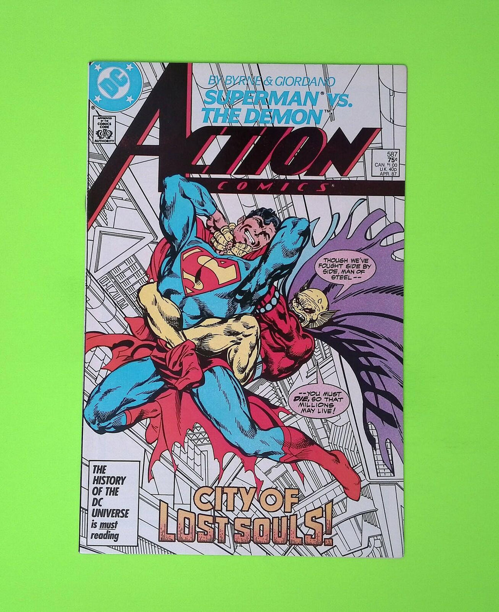 Action Comics #587 Vol. 1 1987 DC Comics Higher Grade Comic Book B80-85