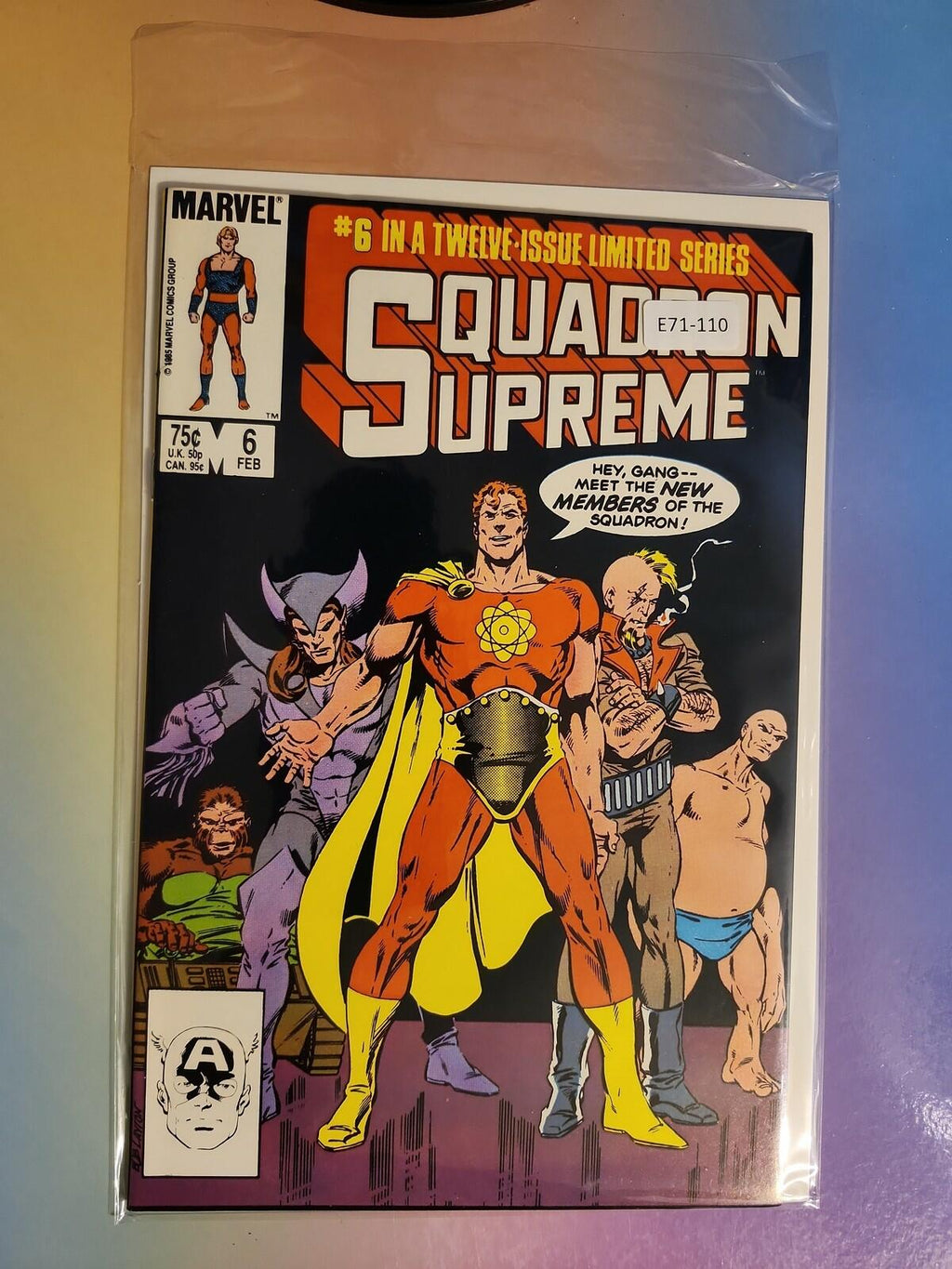 SQUADRON SUPREME #6 VOL. 1 HIGH GRADE MARVEL COMIC BOOK E71-110