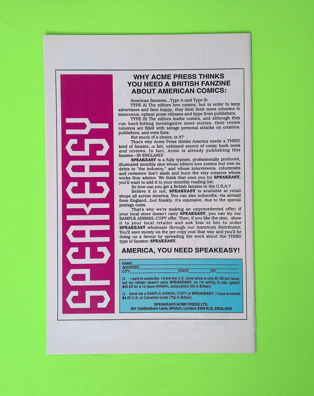 Stormwatcher #1 1989 Eclipse Comics High Grade Comic Book B6-226