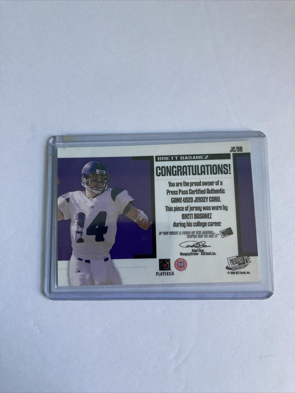 Brett Basanez JERSEY CARD PRESS PASS 2006 T4-239