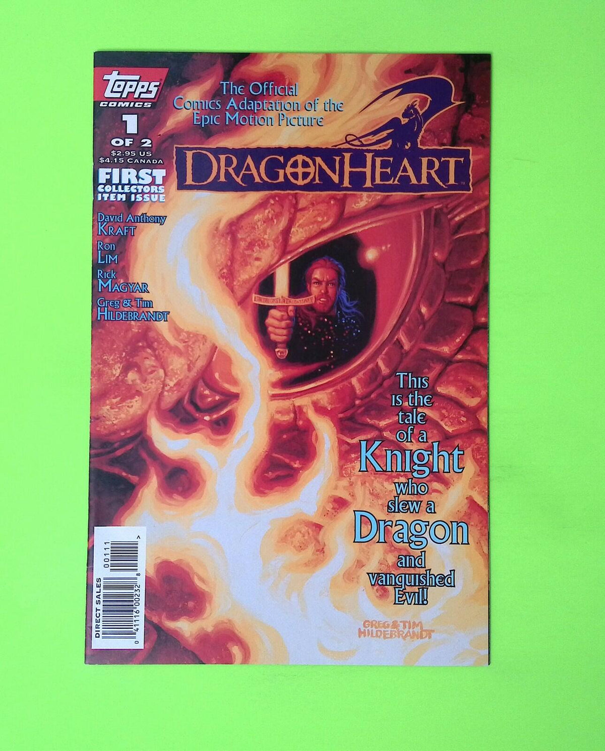 Dragonheart #1 Topps Comics Higher Grade Comic Book B19-247
