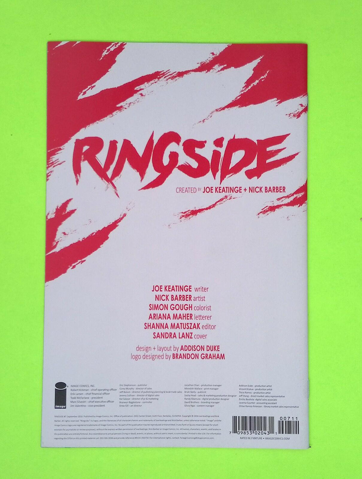 Ringside #7 2016 Image Comics High Grade Comic Book R26-51