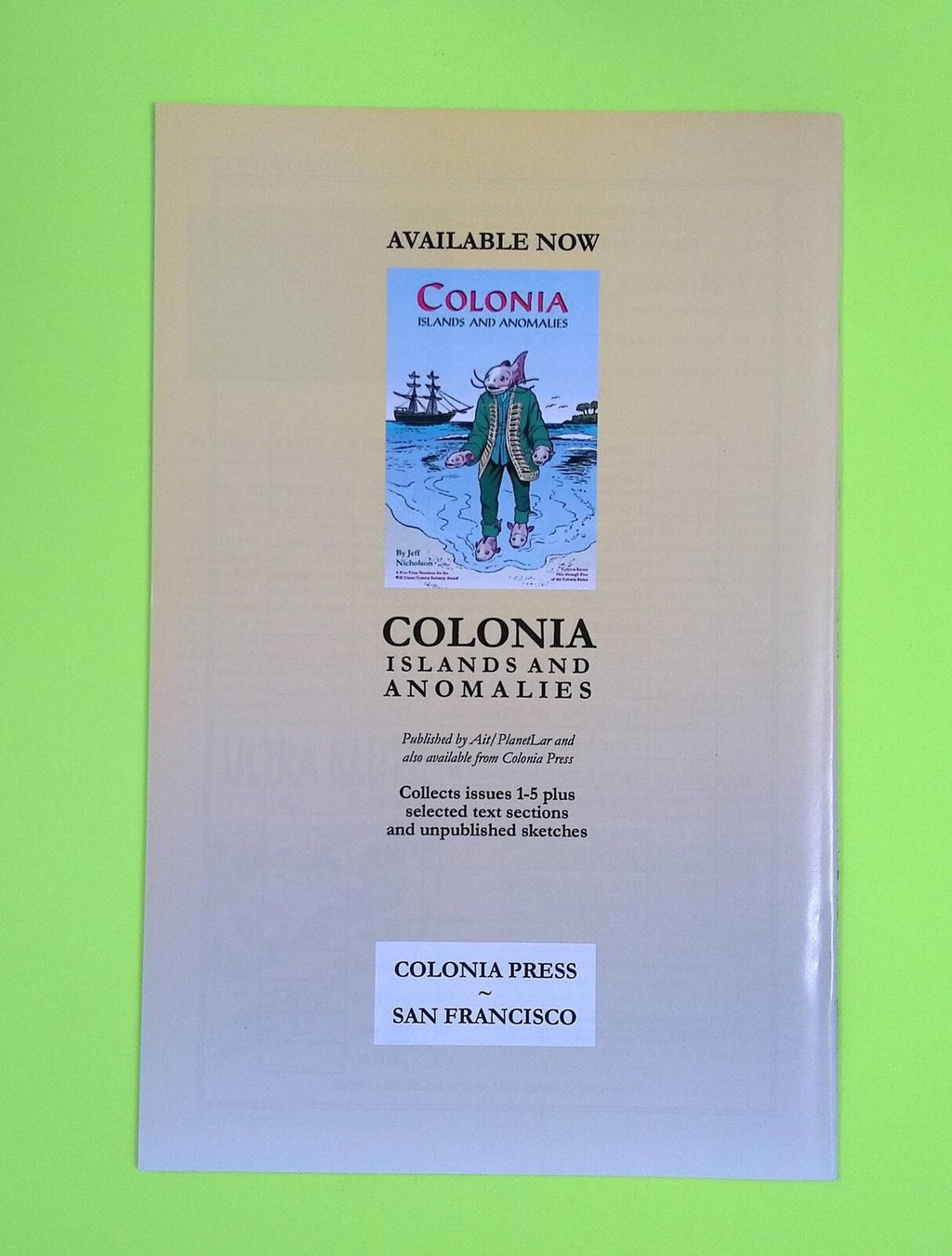 Colonia #7 2002 Colonia Press High Grade Comic Book M28-92