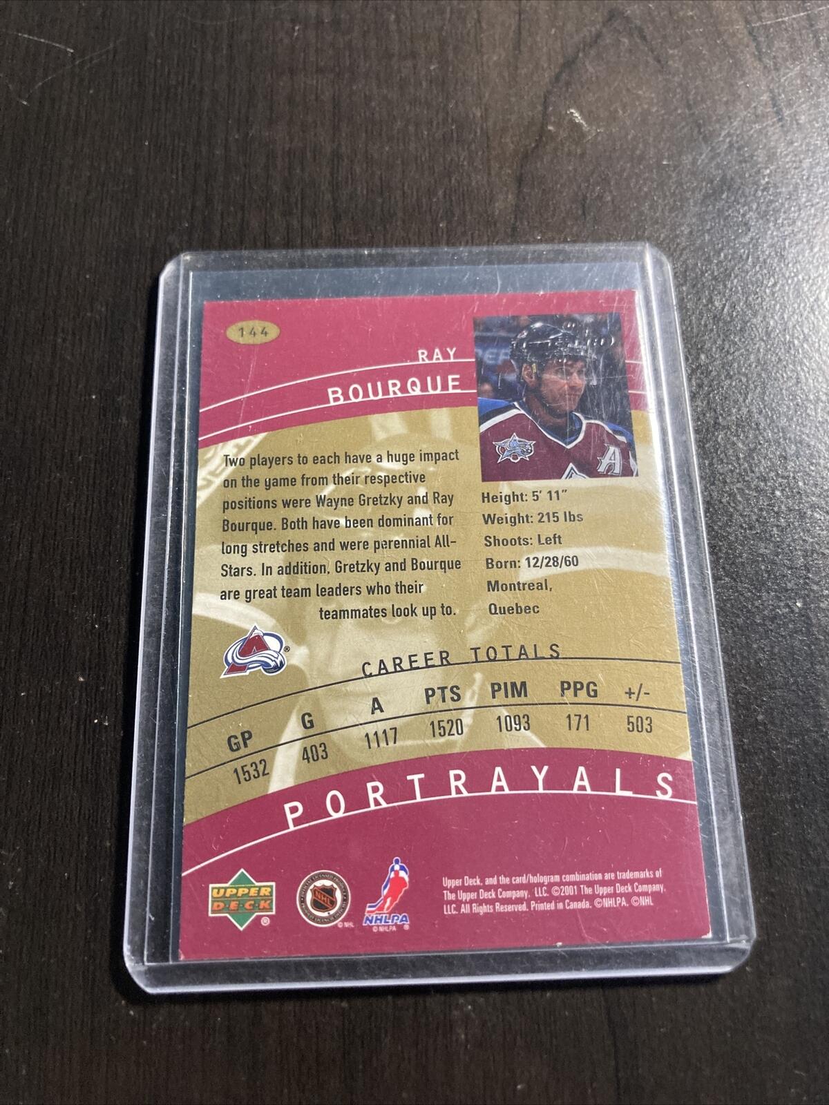 Ray Bourque UD CARD NHL 2001 T10-247