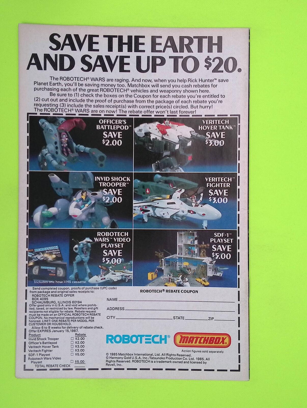 Robotech The Macross Saga #17 1987 Comico Mid Grade Comic Book A45-157