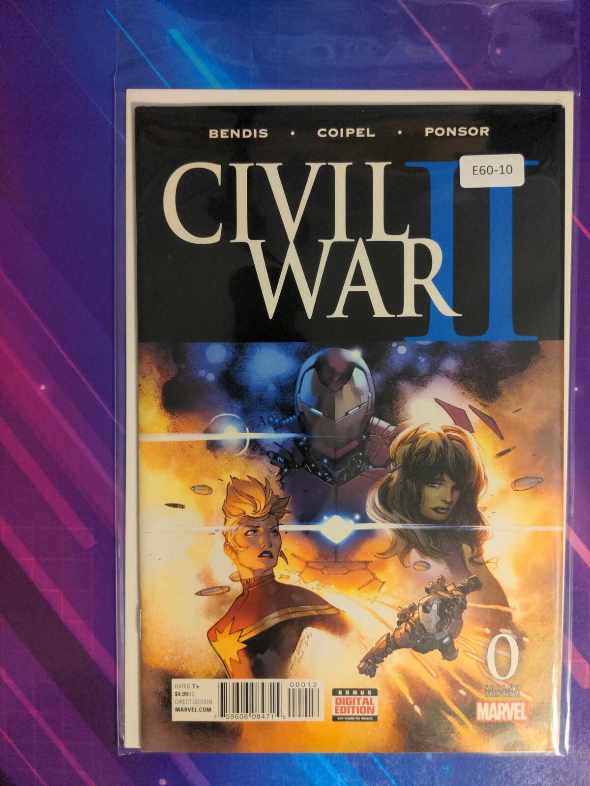 CIVIL WAR II #0-2ND PRINT HIGH GRADE VARIANT MARVEL COMIC BOOK E60-10