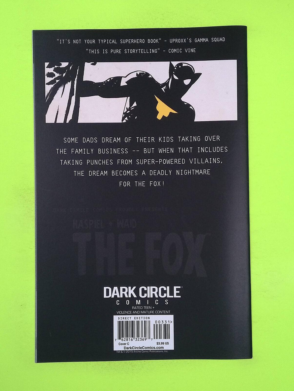 The Fox #3c Vol. 2 Dark Circle Comics Variant High Grade Comic Book M46-236
